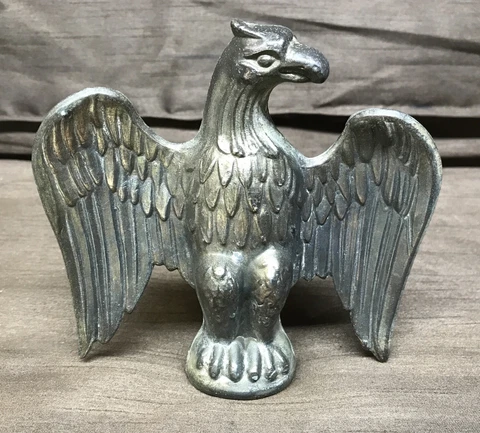 Vintage American Brass Colored Metal Eagle Flag Pole Topper  5” Tall Cover