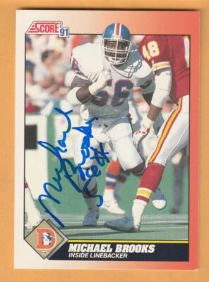 Michael Brooks Denver Broncos AUTO Signed 1991 Score LSU Tigers - Image 1 of 2