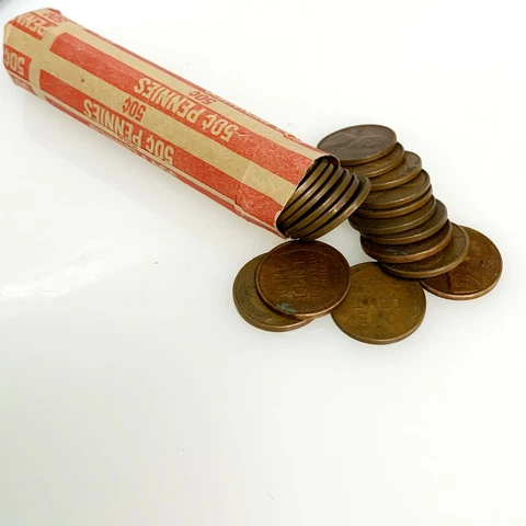 1940s 1950s 10 Rolls One Cent Lincoln Wheat Wheaties Coins Pennies Lot Cover