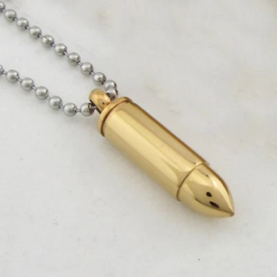 Collar Colgante Bala Hombre Acero Inoxidable con Cadena Bola 20 Pulgadas Día de Pascua Foto 1 de 4