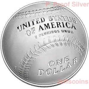 2014 P Baseball Hall of Fame 90% Silver Proof Dollar PR PF US Mint Box COA B33 - Picture 1 of 4