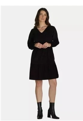 Vestido para mujer Time and Tru de pana de algodón negro XXL (20) NUEVO CON ETIQUETAS Foto 1 de 4