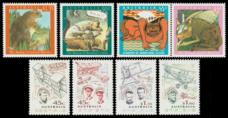 Australia Scott 1377a-1379, 1381-1384 (1994) Mint NH VF, CV $13.00 M - Image 1 of 1