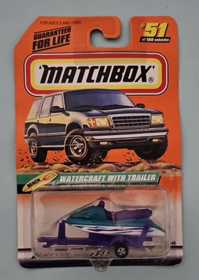 Matchbox #51 Watercraft With Trailer Beach 1993 NEW Sealed - Image 1 of 2