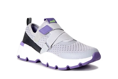 Avia Women's Gray Slip-on Zig-Zag Memory Foam Low-Top Walking Sneakers: 9-10 - Image 1 of 4