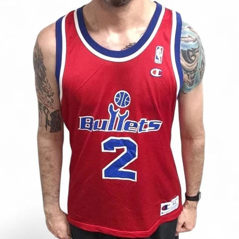 Camiseta NBA Vintage Champion Washington Bullets Chris Webber #2 - Masculina G - Imagem 1 de 4
