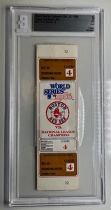 1986 World Series Game 4 Full Ticket Mets Vs Red Sox MLB Gary Carter Fenway BGS - Picture 1 of 3