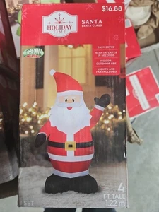 Santa inflable inflable Holiday Time 4 pies - Imagen 1 de 3