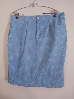 Falda lápiz Chadwicks para mujer azul blanco a lunares talla 16 Foto 1 de 4