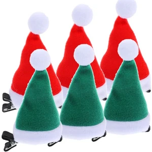 6 Pezzi Cappello Natalizio Forcina Accessorio Babbo Natale Cappelli Clip Accessori - Foto 1 di 12