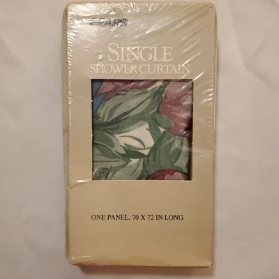 De colección NUEVA Cortina de Ducha Sears Años 90 Aloha Película Utilería Verde Púrpura Azul Hawaii Foto 1 de 4