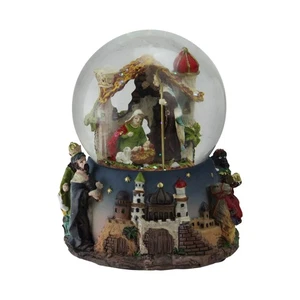 Northlight 6" Nativity Manger Scene Religious Musical Christmas Snow Globe - Picture 1 of 4