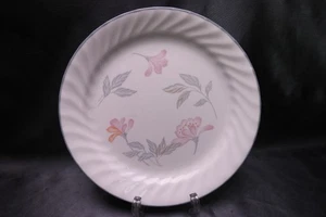 PINK TRIO Corelle 9 " Luncheon Plate (s) White Swirl Floral - Picture 1 of 5