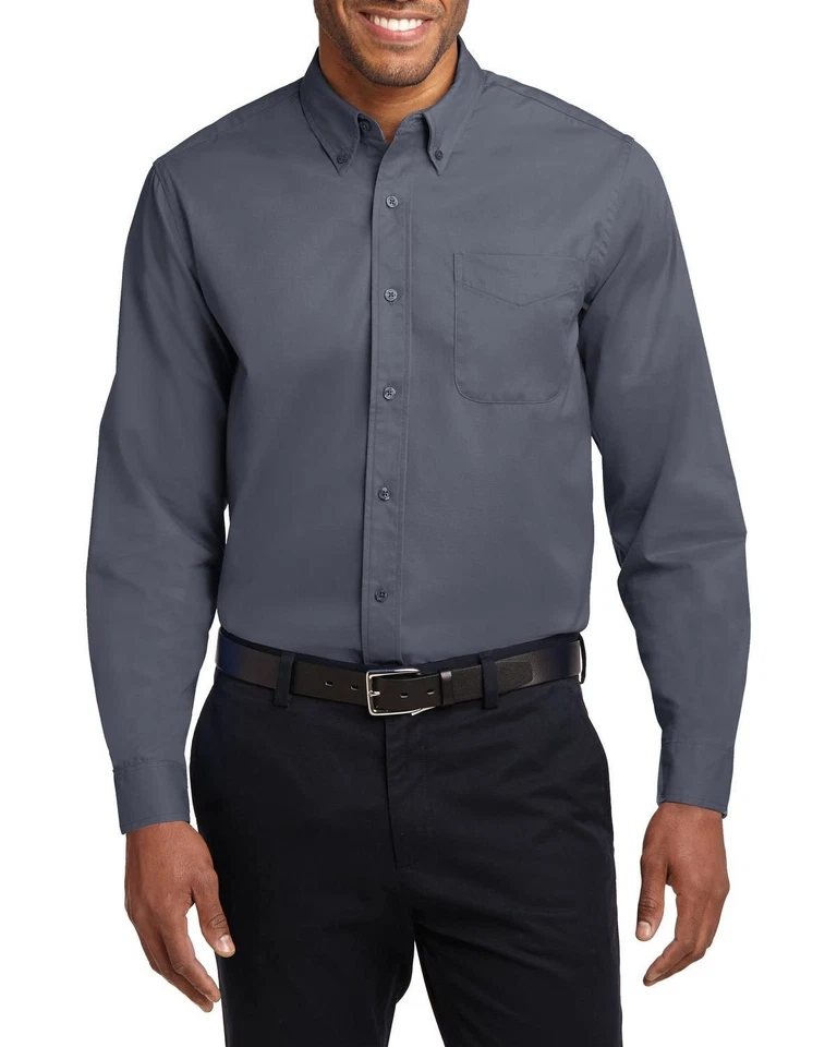 JustBlanks Men's Tall Comfortable Easy Care Long Sleeve Dress Shirt - JBTLS608 - Image 1 of 1