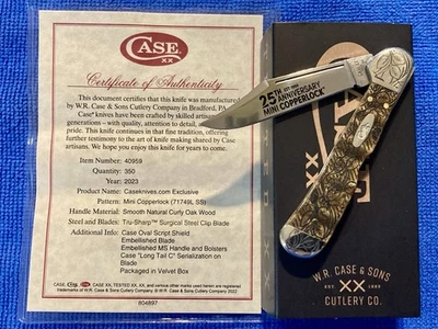 CASE XX CUTLERY CO USA LE RIZADO ROBLE #71749L 25º ANN. CUCHILLO MINI COBRELOCK NUEVO Foto 1 de 4