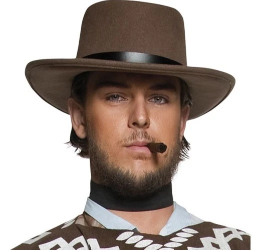Para Hombres De Lujo Pistolero Errante Clint Sombrero de Vaquero Elegante Vestido de Smiffys Foto 1 de 1
