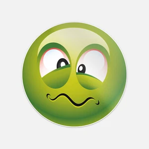 Smiley vergiftet grün krank Vinyl Aufkleber Abziehbild - Bild 1 von 1