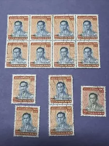THAILAND 1986 100 Baht King Rama IX Somchai BLOCK of 8 (Lot 20 File 158) - Picture 1 of 4