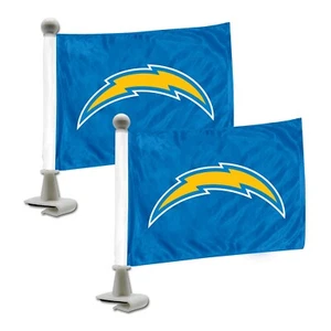 Football Los Angeles Chargers Flags Set of Two Car Hood Trunk 4"x6" Double Sided - Picture 1 of 2