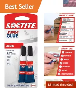 Instant Bonding Super Glue, Clear Gel, 2 Pack for Metal, Wood, Plastic & More - Picture 1 of 9