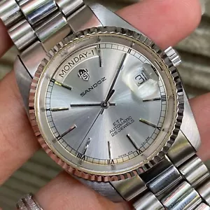RAR Sandoz President Day Date Automatic ETA 2834-2 Vintage Swiss Uhr 1980er - Bild 1 von 8