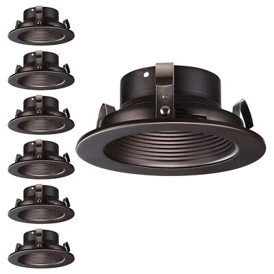 4 INCH Recessed Can Light Trim with Metal Step Baffle - Image 1 of 4