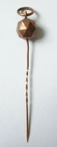 Épingle cravate OR 18k + vermeil bijou ancien gold pin bijou regional - Foto 1 di 4