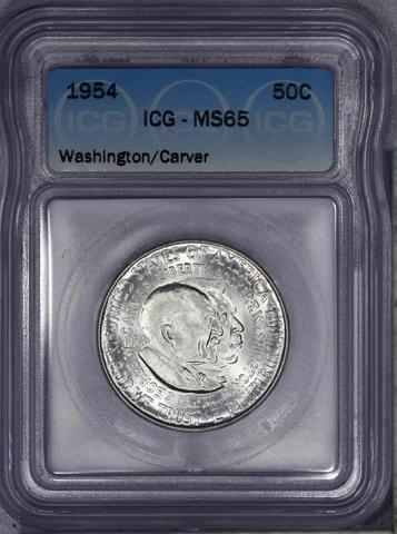 1954 Washington Carver Half Dollar 50c ICG MS65 Cover