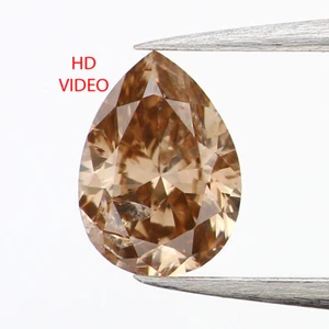Diamante natural suelto en forma de pera de 0,44 quilates 5,90 mm color marrón pera diamante LQ669 - Imagen 1 de 8