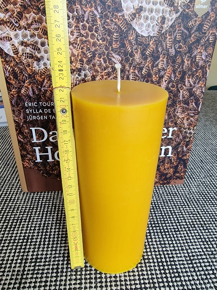 100%  große Bienenwachs Kerze  1,2 kg / 1200g aus Solarenergie - Bild 1 von 4