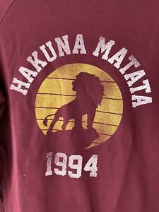 Disney Lion King Simba Hakuna Matata 1994 Long Sleeve Shirt Womens Size L