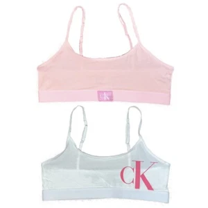 Calvin Klein Girls 2 PK Cotton Training Bra Bralette with Adjustable Strap NWT - Picture 1 of 1