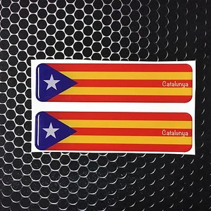 Catalonia, Catalunya Proud Flag Domed Decal Car Flexible 3D 4"x1" Set 2 Sticker - Imagen 1 de 6