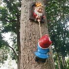 Art Sculpture naine Gnome Jardin Statue Mignon Décor d'arbre Gnomes d'escalade