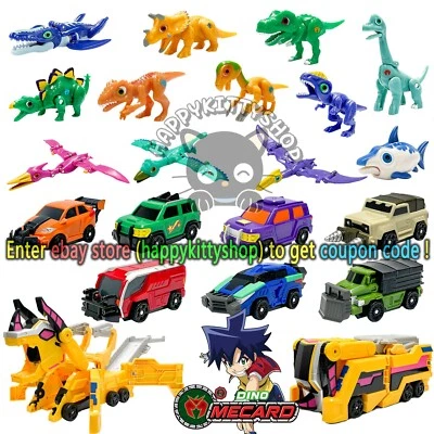Dino Mecard Tinysaur Dinosaurio Transformar Figura Batalla Juego Tarjeta Juguetes Captura Coche Foto 1 de 4