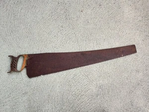 RARO seghetto da taglio vintage manico in ghisa seghetto a mano 30"" lama angolata - Foto 1 di 6