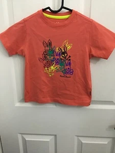 Psycho Bunny T Shirt Youth Size 4 XXS Orange Colorful Graphic Short Sleeve - Picture 1 of 7