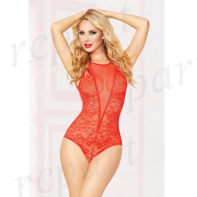 Nuevo Mujeres Sexy Íntimo Regalo Lencería Encaje Una Pieza Peluche ROJO S M L XL 10863 Foto 1 de 4