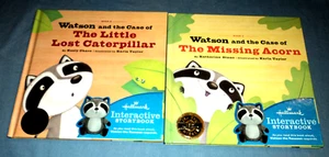 Lot Of 2 Hallmark Interactive Story Books 2, 3 Watson The Raccoon & the Case of - Imagen 1 de 1