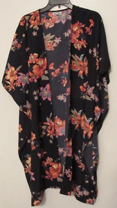 Jovie Kimono Floral Cubrir Frente Abierto Para Mujer Pequeño Negro Playa Japonés Boho - Imagen 1 de 6