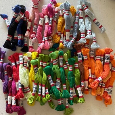 Friendship Bracelet String: 90 Rainbow Skeins - Embroidery Thread - Craft Floss - Image 1 of 4