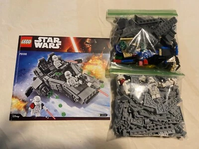 Lego Star Wars FIRST ORDER SNOWSPEEDER Set 75100 Retired (Loose, 100%.Complete) - Image 1 of 2