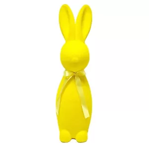 Way to Celebrate Easter Flocked Bunny Yellow 27in Floor Decoration Figurine - Picture 1 of 5