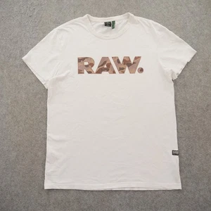 G Star Raw Shirt Herren Large Weiß Grafikdruck Camouflage Logo Crew Kurzarm - Bild 1 von 16