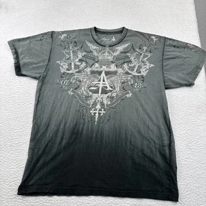 Camisa Aqua VI Para Hombres XL Negra Gris Gráfica Cruz Tatuaje Gótico Camiseta Y2K Grunge LEER - Imagen 1 de 24