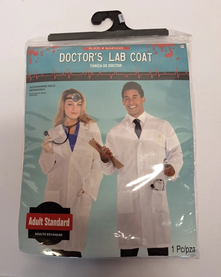 Doctor's Lab пальто белый костюм себя карнавальный костюм вверх Хэллоуин костюм для взрослых - Изображение 1 из 3