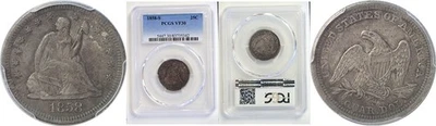 1858-S 25C Seated Liberty Quarter - PCGS VF-30 - Image 1 of 3
