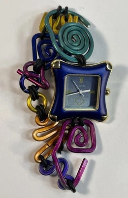 Eclat by Sylvi Harwin Watch in Pink/Purple/Blue/Green - Colorful Working Order - Image 1 of 4
