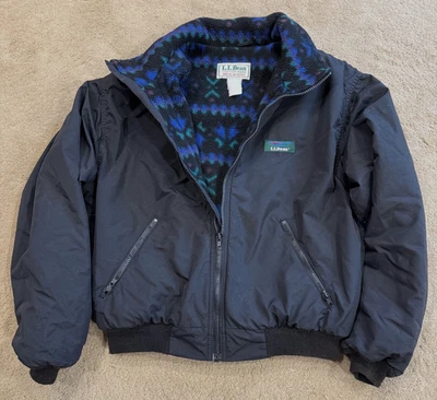 Chaqueta de calentamiento vintage LL Bean para mujer forrada de lana azteca grande Foto 1 de 4
