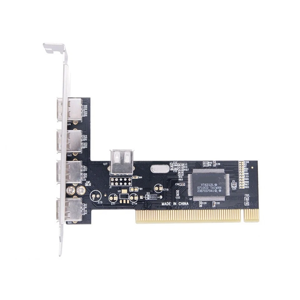 5 Ports PCI to USB 2.0 PCI Expansion Card Adapter Card 480Mbps Driver- PCI1371 - Image 1 of 4